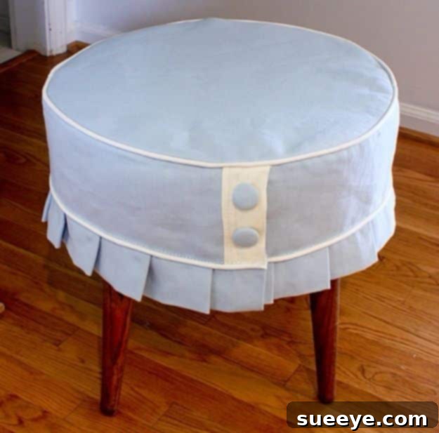 Easy Breezy Ottoman Slipcover Simple & Stylish Easy Breezy Ottoman Slipcover DIY