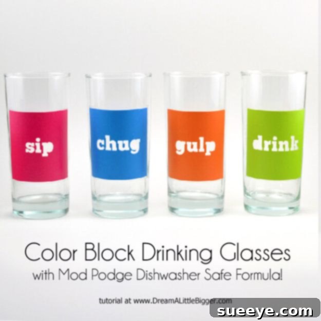 Bold Color Block Drinking Glasses