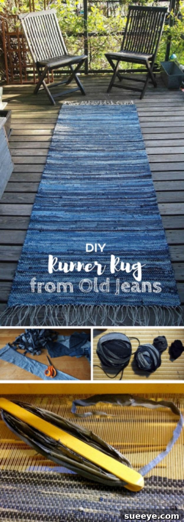 Denim Rug From Old Jeans - Sustainable Style Denim Rug DIY from old jeans, creating a durable and stylish upcycled rug.