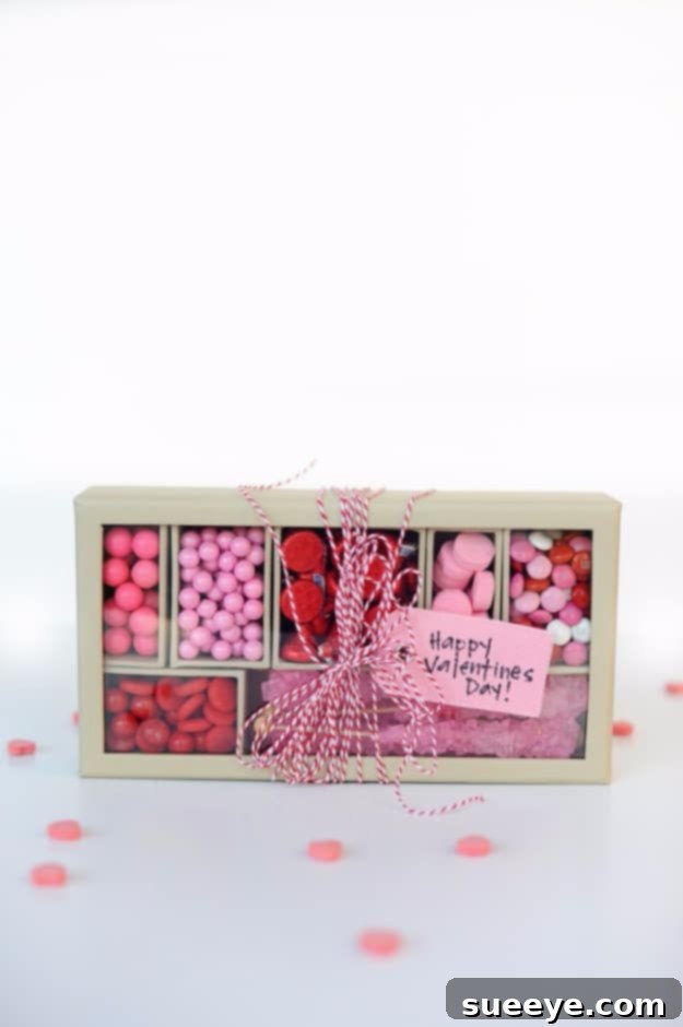 DIY Valentine's Candy Box Idea Custom Pink and Red Candy Box for Valentine's Day