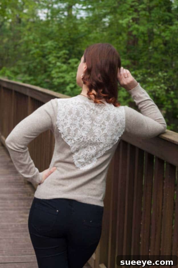 Crafting Elegance with Lace 3 DIY Lace Layer Refashioned Cardigan