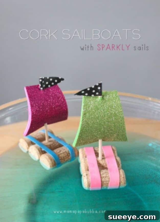 Step-by-step DIY cork sailboat craft for children DIY cork sailboats with colorful sails for kids, a fun water craft