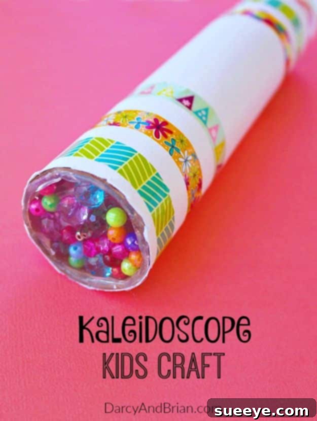 Kaleidoscope craft for kids, exploring light and symmetry DIY kaleidoscope craft for kids, creating mesmerizing patterns