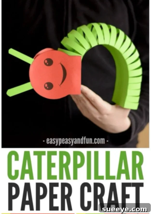 3D caterpillar craft for kids, perfect for storytelling Colorful 3D caterpillar paper craft for kids, easy and vibrant