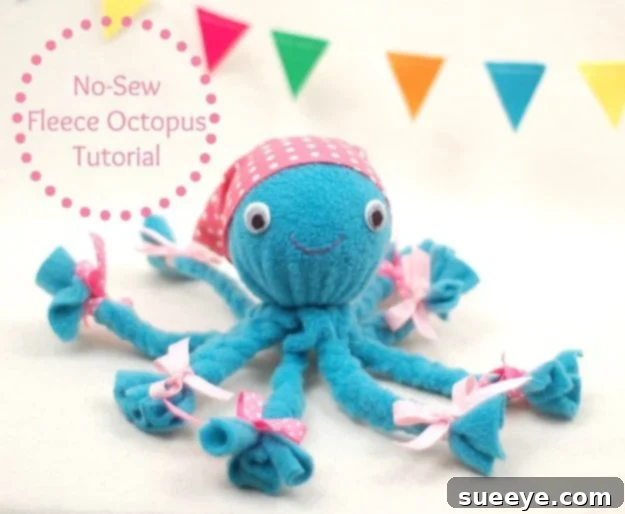 No-sew fleece octopus craft, perfect for creative play DIY no-sew fleece octopus craft for kids, soft and customizable