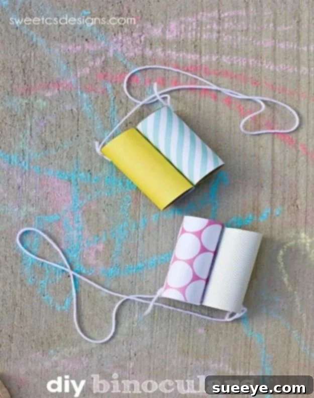 Kids binoculars craft, inspiring imaginative backyard exploration DIY binoculars for boys, made from toilet paper rolls for adventure