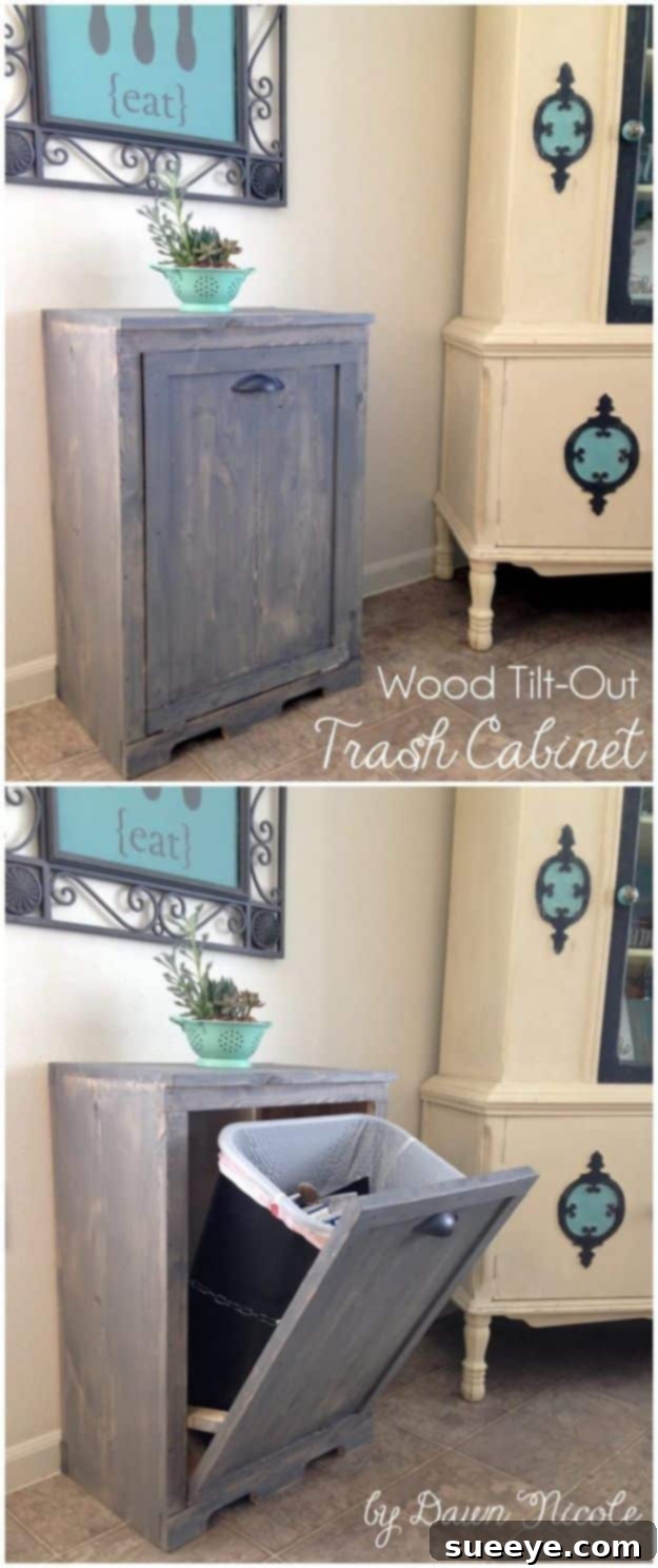 Hidden Wood Tilt-Out Trash Can Cabinet Hidden Wood Tilt-Out Trash Can Cabinet