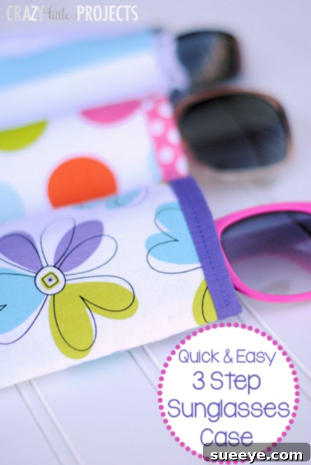 Sunglasses Case - Eyewear Protection DIY Sunglasses Case, a simple and practical sewing project to protect eyewear from scratches during summer travels