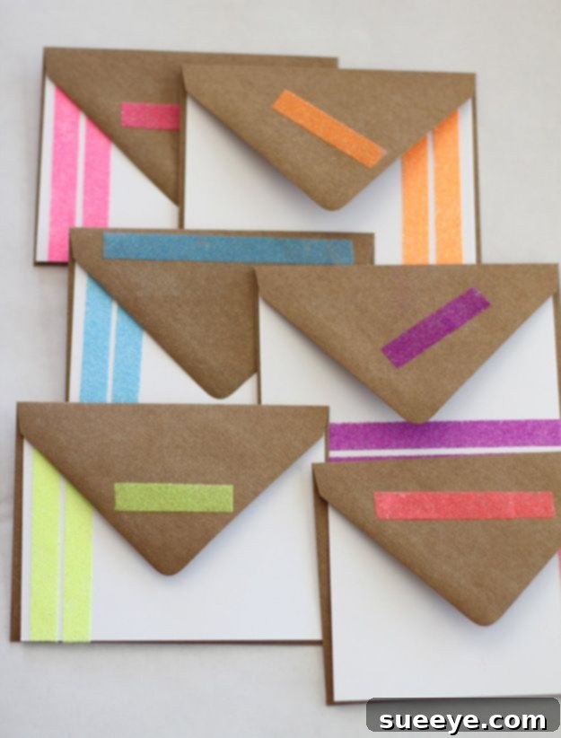 DIY Glittery Neon Notecards - Fun Craft