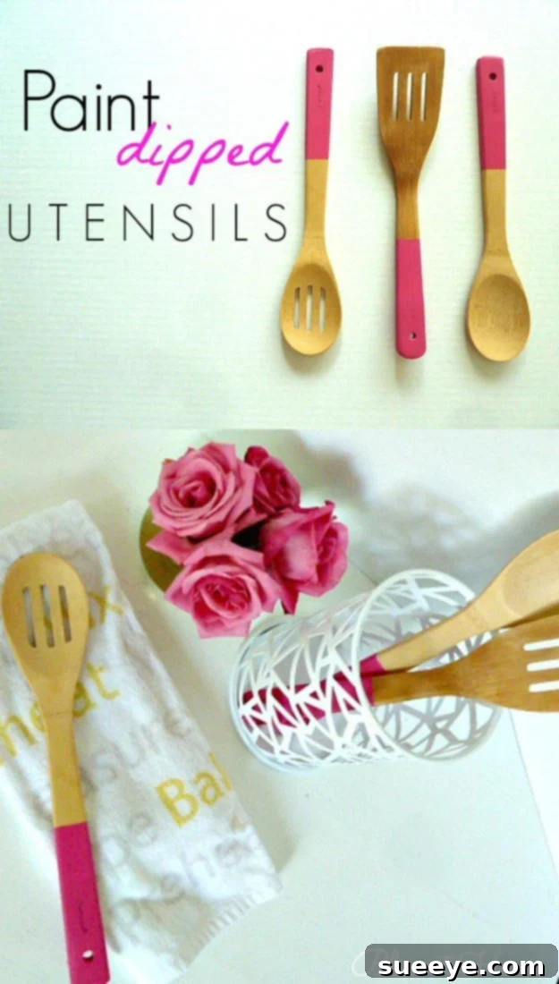 Fun Homemade Gifts for Friends | Cute DIY Stocking Stuffers for Christmas | Easy DIY Crafts Ideas | DIY Paint Dipped Utensils #diy #diychristmas DIY Paint Dipped Utensils | Stylish Kitchen Gifts for Stockings | Easy Home Decor Crafts #diy #diychristmas