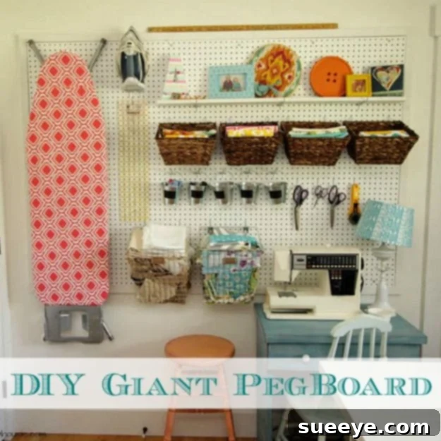 DIY Giant Pegboard Wall Large DIY pegboard wall for customizable craft supply organization