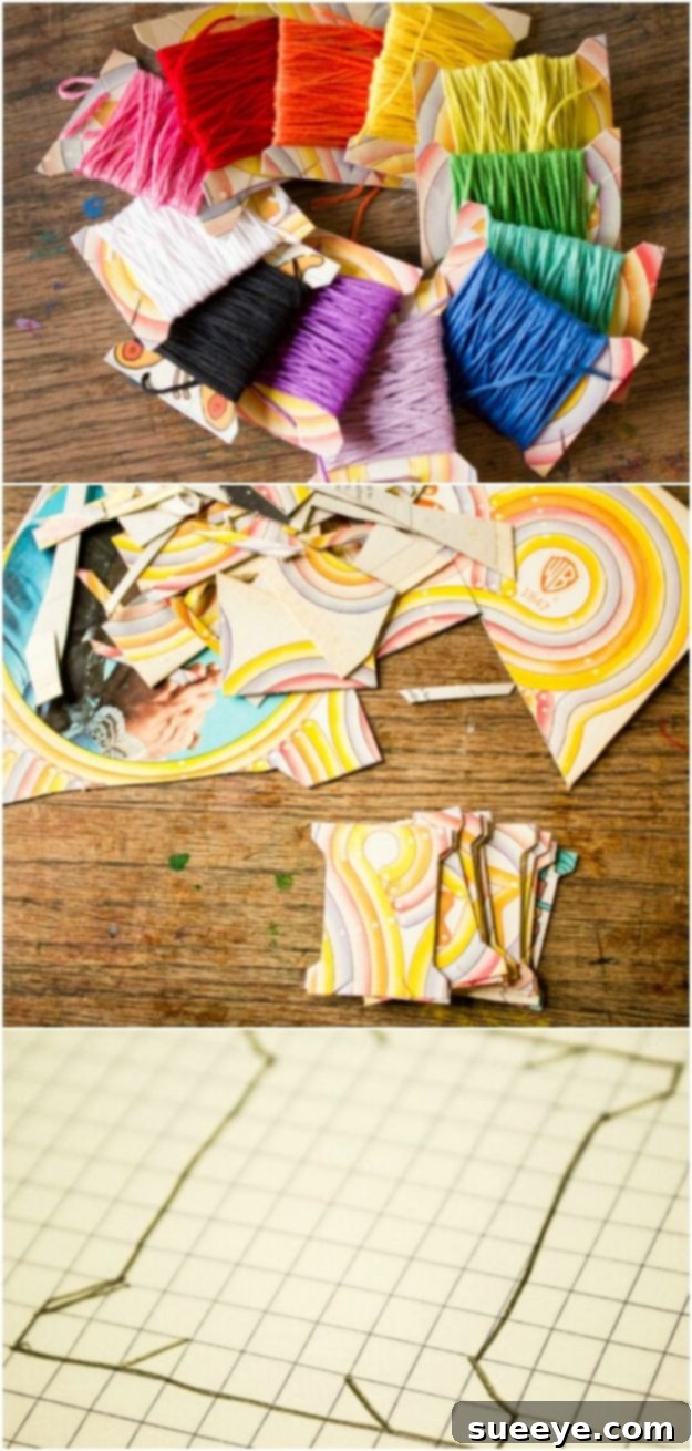 Upcycled Embroidery Floss Spools DIY Embroidery Floss Spools from Cereal Boxes