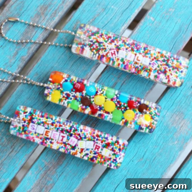 Candy Sprinkles Resin Keychain DIY Fun and colorful candy sprinkles resin keychain, a delightful DIY project that adds a sweet touch to your keys or bag.