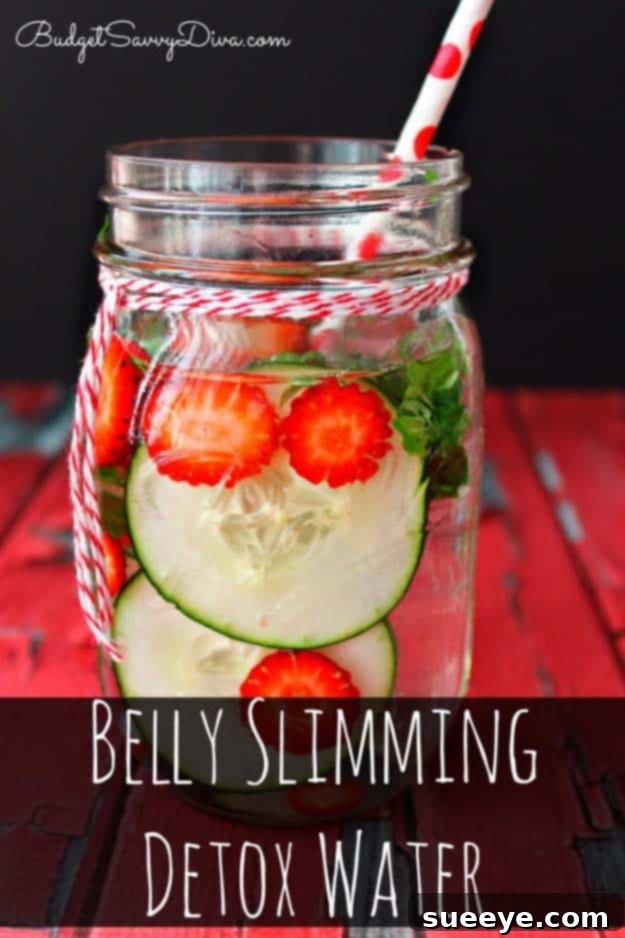 Belly Slimming Detox Water Recipe Belly Slimming Detox Water with cucumber and fruit for weight loss