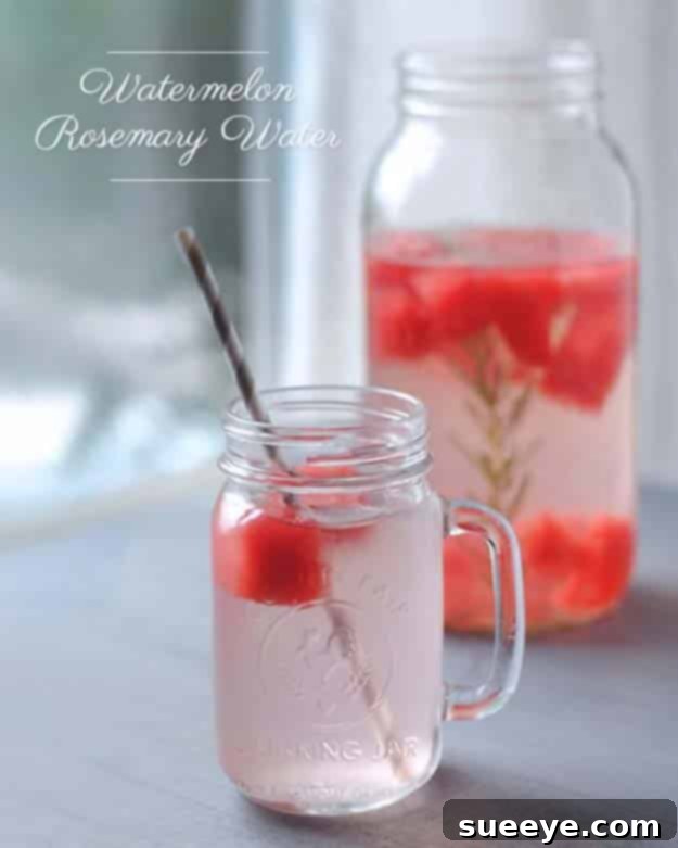Watermelon Rosemary Water Recipe Watermelon Rosemary Water for hydration and digestive aid