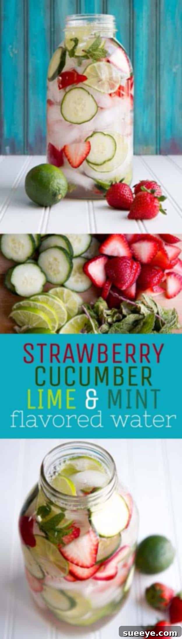 Strawberry, Lime, Cucumber and Mint Water Recipe Strawberry, Lime, Cucumber and Mint Water for a refreshing and balancing detox
