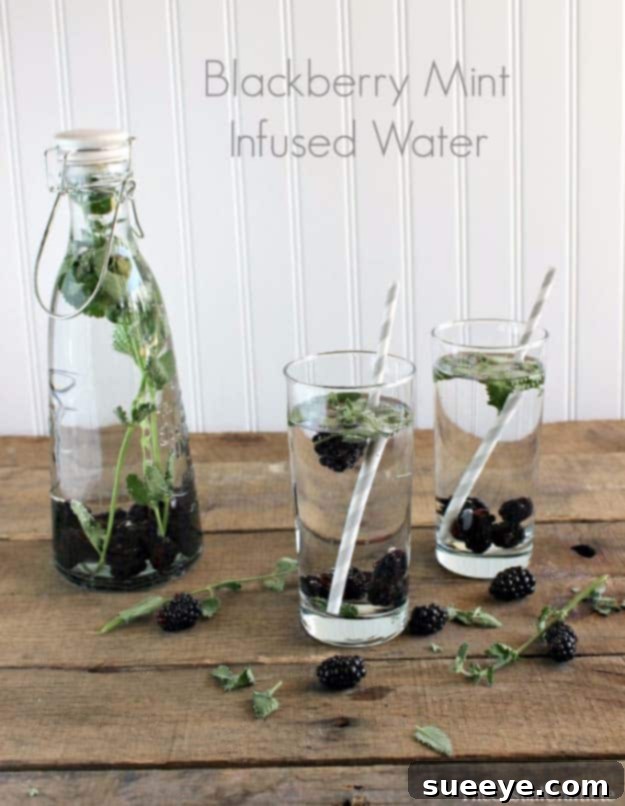 Blackberry Mint-Infused Water Recipe Blackberry Mint-Infused Water for refreshing hydration and natural detox