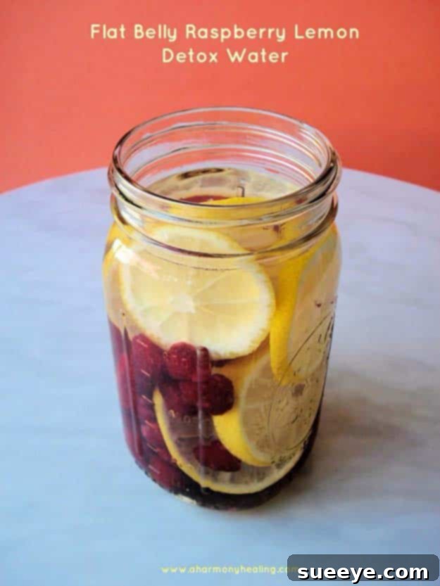 Flat Belly Raspberry Lemon Detox Water Recipe Flat Belly Raspberry Lemon Detox Water for digestion and detoxification