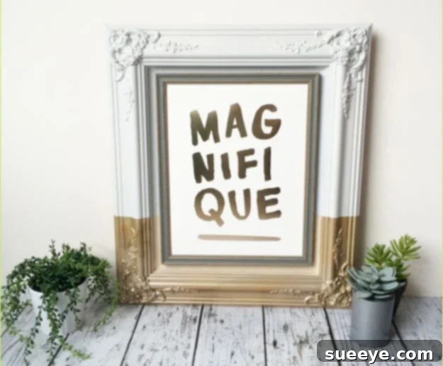 Paint Dipped Frame DIY paint-dipped frame using Dollar Tree frames for modern decor