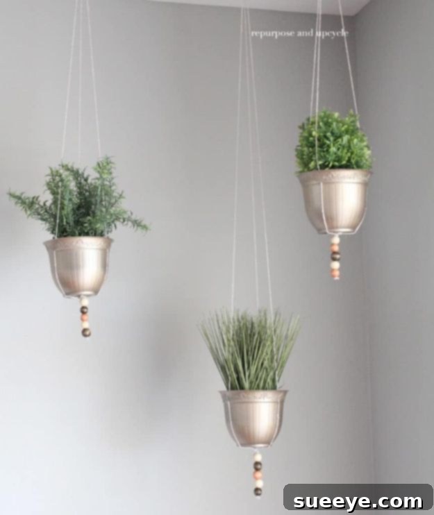 DIY Hanging Planter Project DIY hanging planter project made from Dollar Tree items and macrame cord