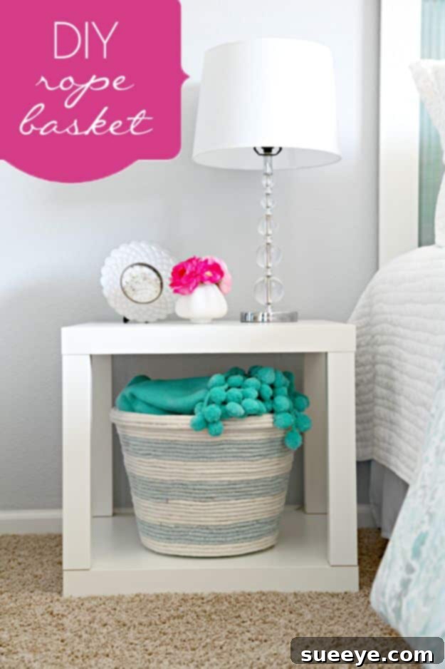 DIY Rope Basket DIY rope basket made with Dollar Tree rope and a hot glue gun
