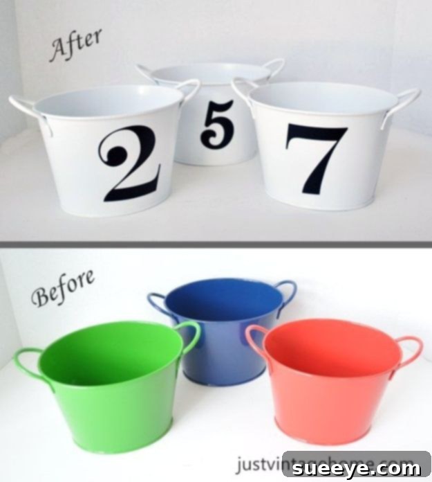 Dollar Tree Buckets to Chic Decor DIY chic decor made from Dollar Tree plastic buckets
