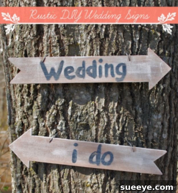 Rustic DIY Wedding Sign with Arrows