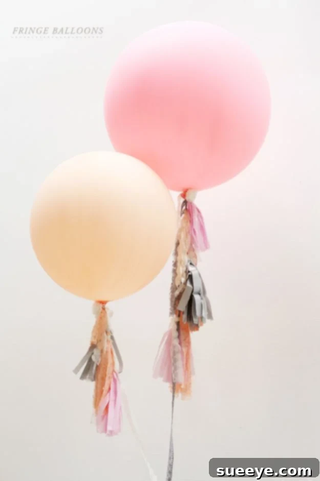 DIY Fringe Balloons for Wedding Decorations