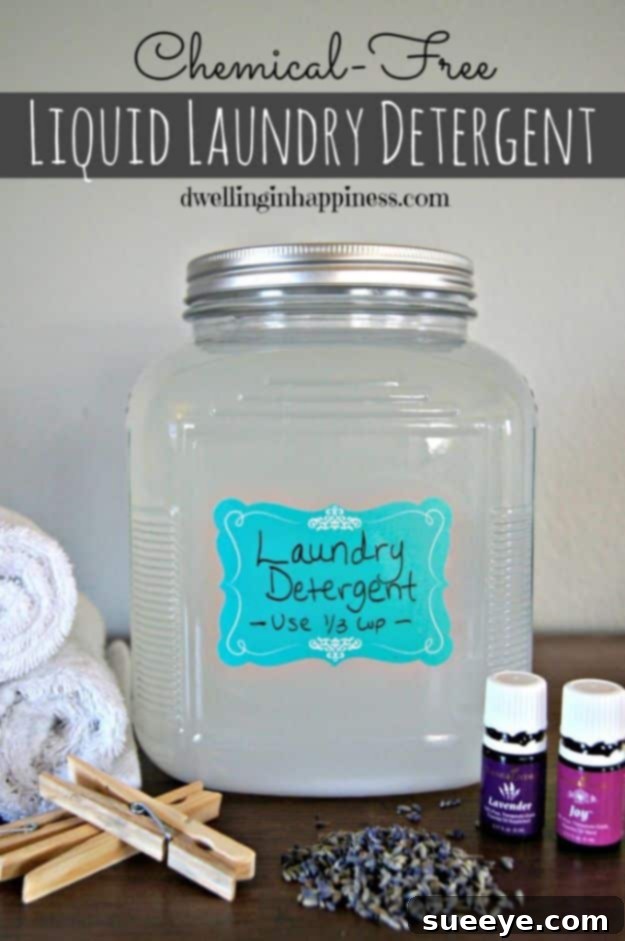 Chemical-Free Liquid Laundry Detergent with Essential Oils