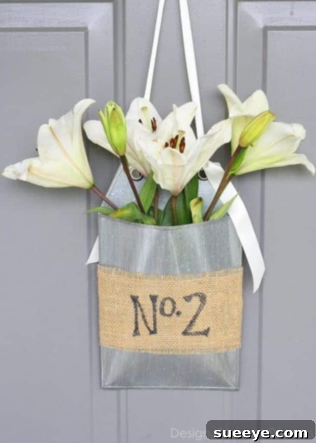 Front Door Flower Basket - Thoughtful Neighbor Gift Front door flower basket, a beautiful DIY gift for neighbors