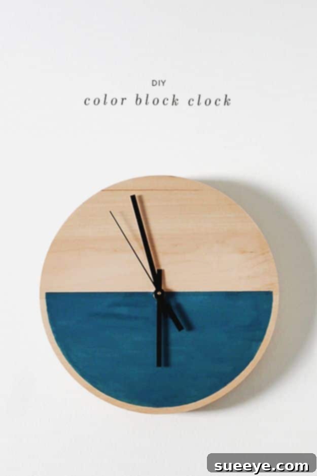 DIY Color Block Clock - Trendy Home Accessory DIY color block clock, a stylish and easy home decor gift