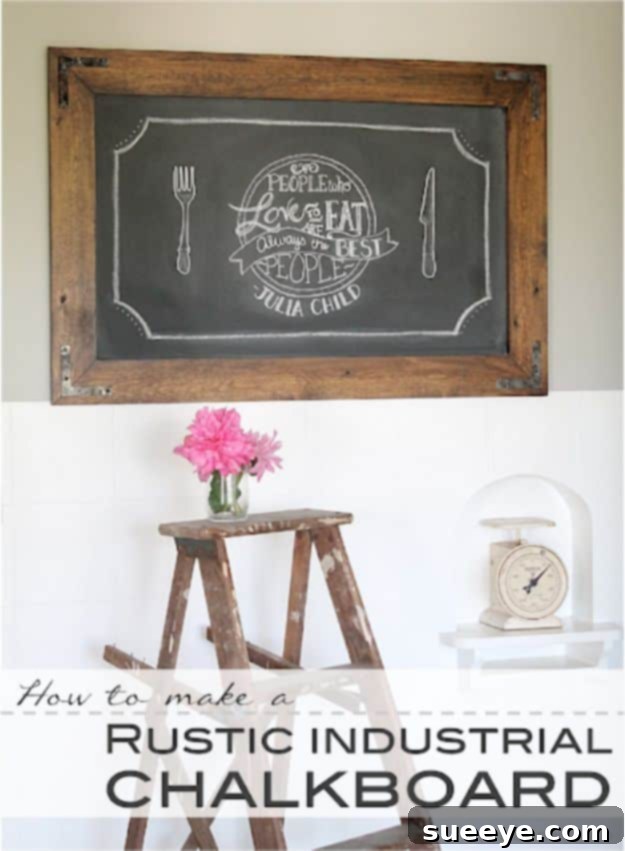 Rustic Industrial Chalkboard - Home Decor Gift Rustic industrial chalkboard, a functional and stylish DIY gift