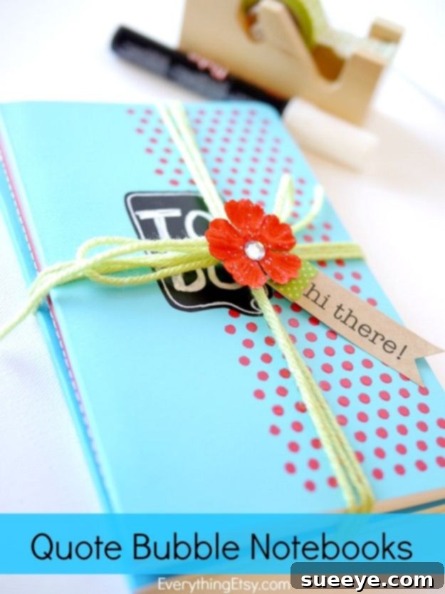 Quote Bubble Notebooks - Creative Stationery Gift DIY quote bubble notebooks, a fun and personalized stationery gift