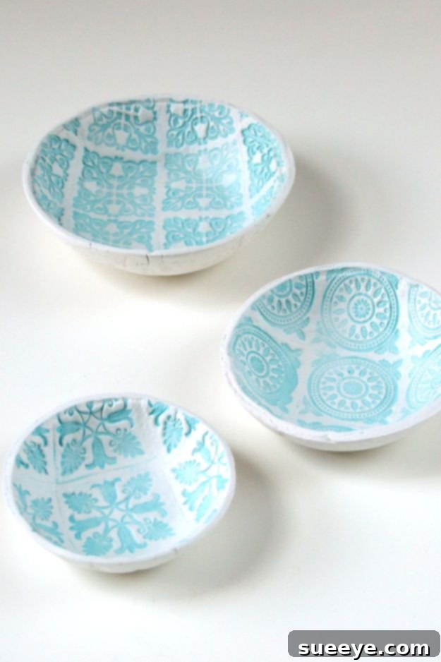 DIY Stamped Clay Bowls - Handmade Trinket Dish DIY stamped clay bowls, unique decorative dishes