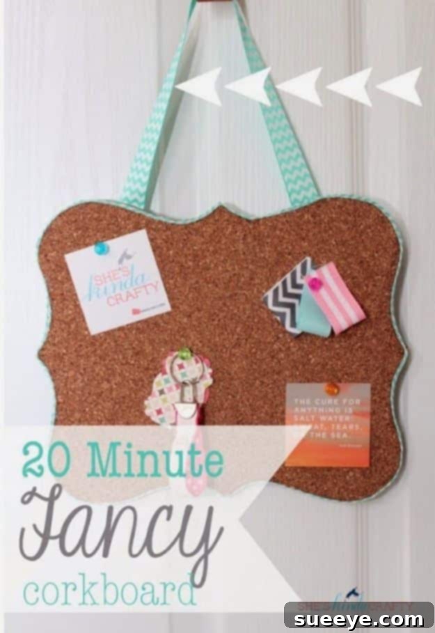 Fancy Corkboard - Stylish Organization Gift Fancy corkboard with a custom shape, a stylish organization tool