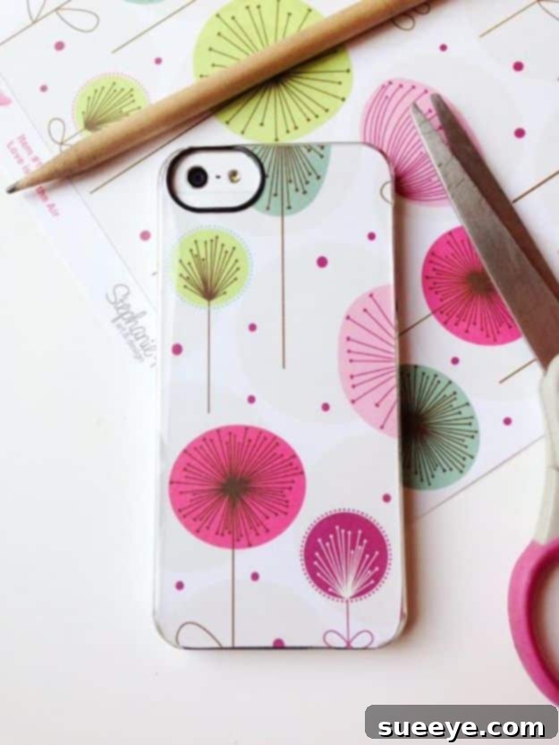 DIY iPhone Cover - Custom Tech Accessory DIY iPhone cover decorated with craft paper and personalized designs