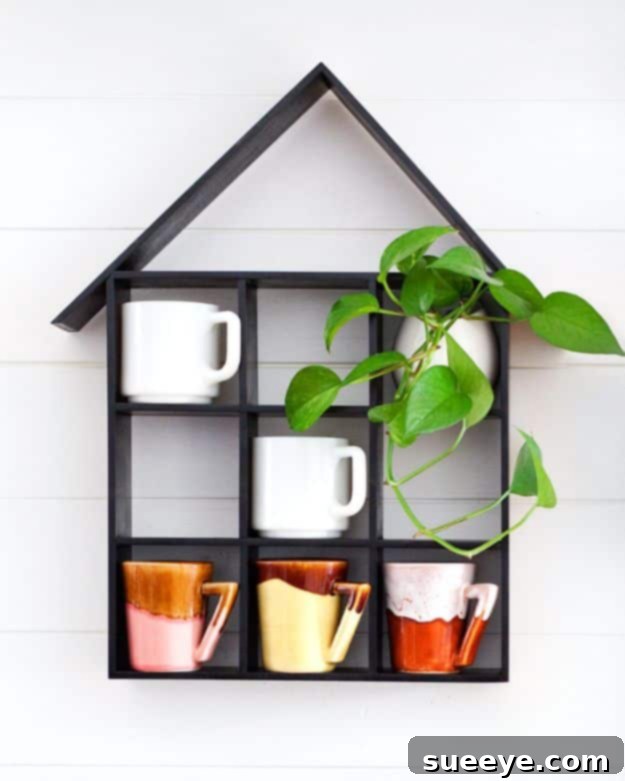 House Shaped Shelf DIY - Cute Wall Decor DIY house-shaped shelf, a whimsical and decorative storage solution