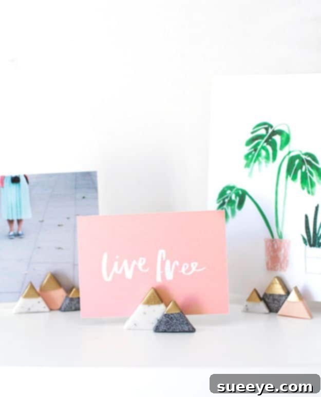 DIY Mini Mountain Photo Holders - Creative Desk Decor DIY mini mountain photo holders, cute and creative way to display pictures