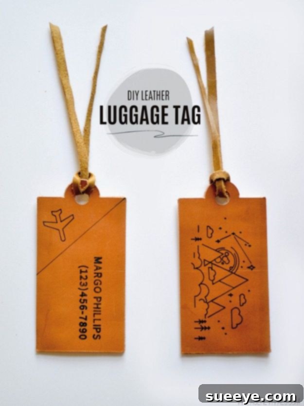 DIY Leather Luggage Tags - Custom Travel Gift DIY leather luggage tags, personalized and durable travel accessories