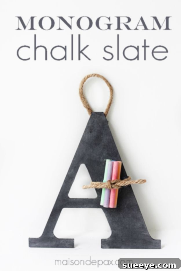 DIY Monogram Chalk Slate - Personalized Home Decor DIY monogram chalk slate, a personalized and decorative home accent