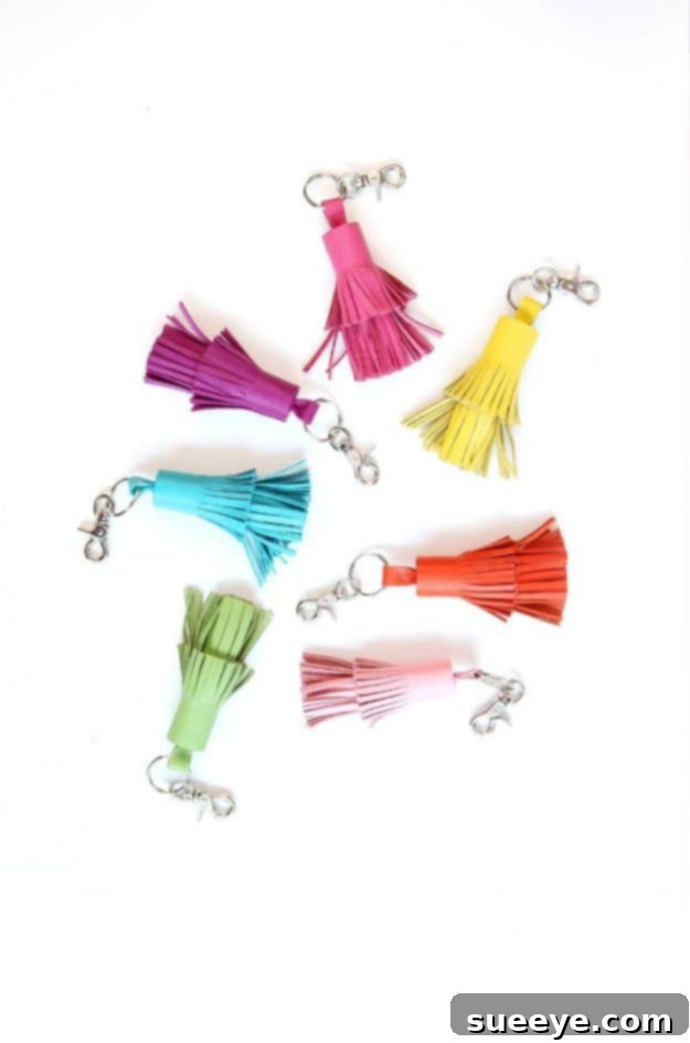 Leather Tassel Keychains - Fashionable DIY Gift DIY leather tassel keychains, a quick and fashionable accessory