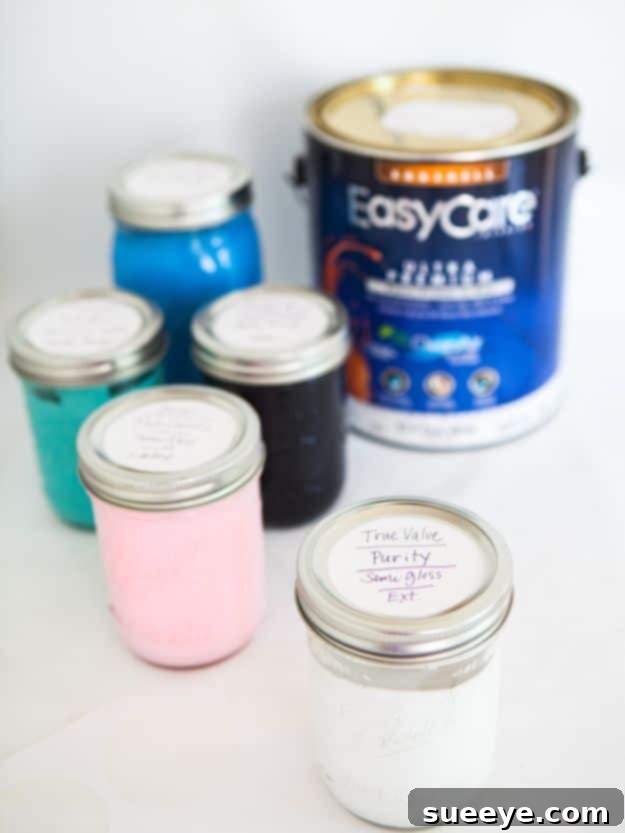 DIY storage for leftover paint cans in the garage
