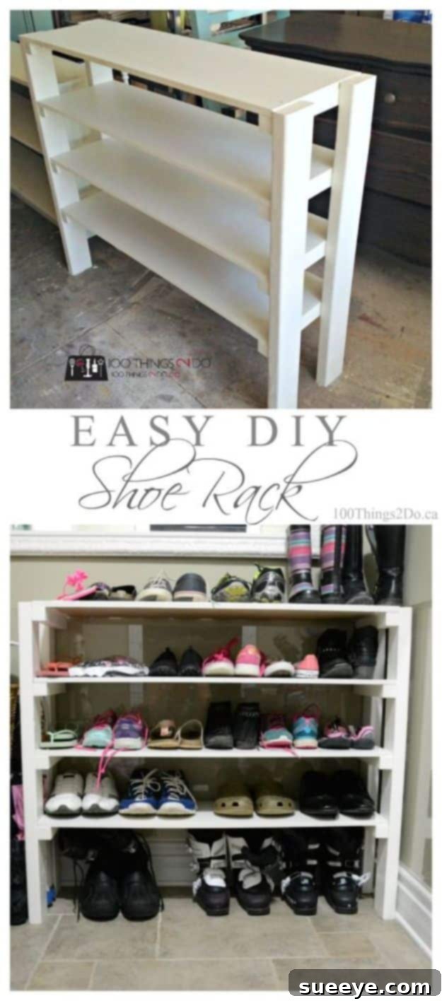 Clever DIY Shoe Storage Solutions 4 Simple and quick-to-build wooden shoe rack