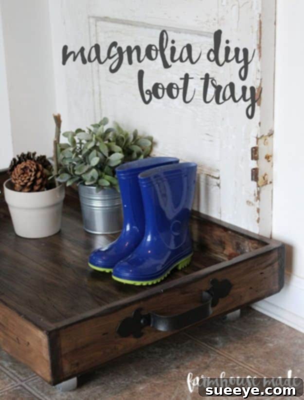 Clever DIY Shoe Storage Solutions 6 Charming DIY Magnolia-inspired boot tray