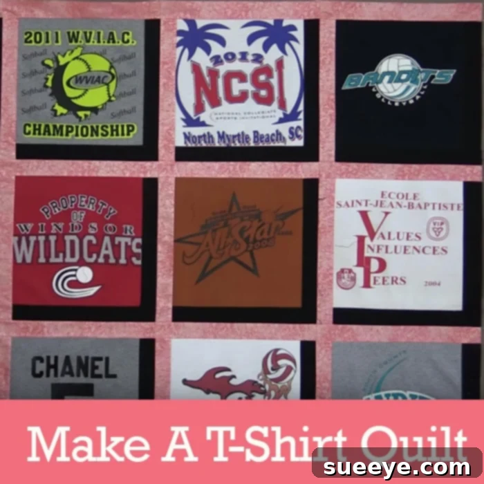 DIY T-Shirt Quilt - Upcycle Favorite Tees into a Blanket How to Make a Memory T-Shirt Quilt Tutorial for Beginners