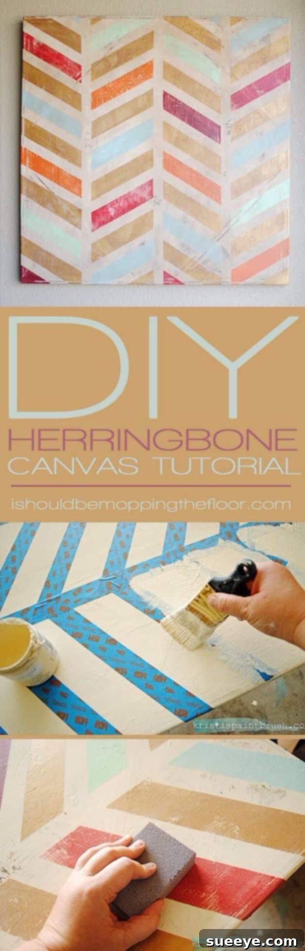 DIY Herringbone Canvas Art: Geometric & Trendy Decor Stylish DIY Herringbone Canvas Art with geometric patterns