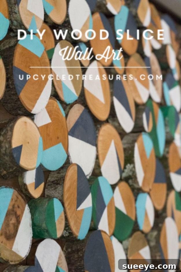 Rustic DIY Wood Slice Art: Nature-Inspired Decor Natural DIY Wood Slice Wall Art for a rustic or Scandinavian aesthetic