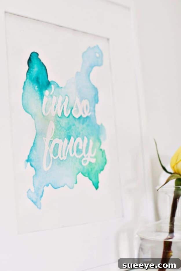 DIY Watercolor Lettering Art: Personalized & Expressive Inspirational Watercolor Phrase Wall Art with artistic script