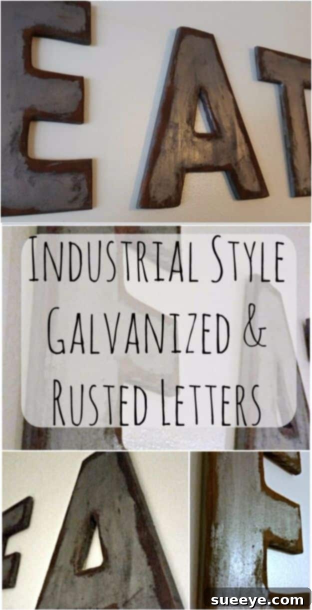 DIY Industrial Letter Art: Galvanized & Rusted Look Edgy Industrial Style Galvanized & Rusted Letters Wall Art for a raw aesthetic