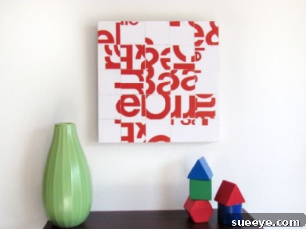 Recycled Junk Mail Typography Art: Creative & Green DIY Eco-friendly Junkmail Typography Collage Art for unique word designs